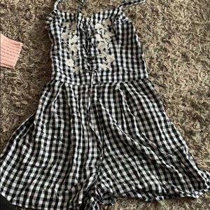 Checkered Black and white romper